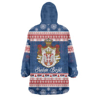 Serbia Christmas Wearable Blanket Hoodie Coat Of Arms Srecan Bozic - Wonder Print Shop