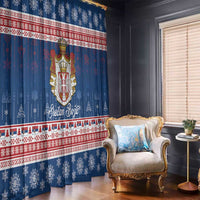 Serbia Christmas Window Curtain Coat Of Arms Srecan Bozic - Wonder Print Shop