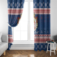Serbia Christmas Window Curtain Coat Of Arms Srecan Bozic - Wonder Print Shop