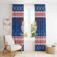 Serbia Christmas Window Curtain Coat Of Arms Srecan Bozic - Wonder Print Shop