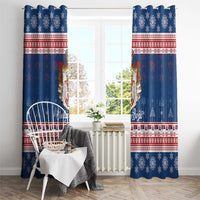 Serbia Christmas Window Curtain Coat Of Arms Srecan Bozic - Wonder Print Shop
