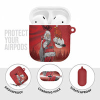 Albania Santa Christmas AirPods Case Christmas Albanian Eagle Flag Style - Wonder Print Shop