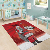 Albania Santa Christmas Area Rug Christmas Albanian Eagle Flag Style - Wonder Print Shop