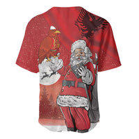 Albania Santa Christmas Baseball Jersey Christmas Albanian Eagle Flag Style - Wonder Print Shop
