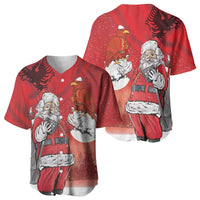 Albania Santa Christmas Baseball Jersey Christmas Albanian Eagle Flag Style - Wonder Print Shop