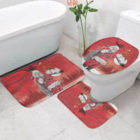 Albania Santa Christmas Bathroom Set Christmas Albanian Eagle Flag Style - Wonder Print Shop