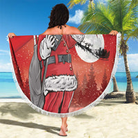 Albania Santa Christmas Beach Blanket Christmas Albanian Eagle Flag Style - Wonder Print Shop