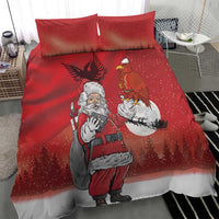 Albania Santa Christmas Bedding Set Christmas Albanian Eagle Flag Style - Wonder Print Shop