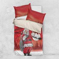 Albania Santa Christmas Bedding Set Christmas Albanian Eagle Flag Style - Wonder Print Shop