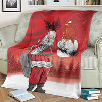 Albania Santa Christmas Blanket Christmas Albanian Eagle Flag Style - Wonder Print Shop