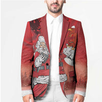 Albania Santa Christmas Blazer Christmas Albanian Eagle Flag Style - Wonder Print Shop
