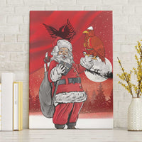 Albania Santa Christmas Canvas Wall Art Christmas Albanian Eagle Flag Style - Wonder Print Shop