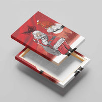 Albania Santa Christmas Canvas Wall Art Christmas Albanian Eagle Flag Style - Wonder Print Shop