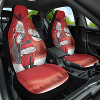 Albania Santa Christmas Car Seat Cover Christmas Albanian Eagle Flag Style - Wonder Print Shop