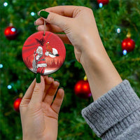 Albania Santa Christmas Ceramic Ornament Christmas Albanian Eagle Flag Style - Wonder Print Shop