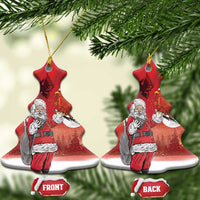 Albania Santa Christmas Ceramic Ornament Christmas Albanian Eagle Flag Style - Wonder Print Shop