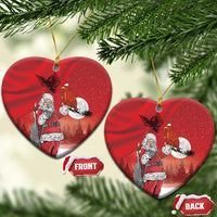 Albania Santa Christmas Ceramic Ornament Christmas Albanian Eagle Flag Style - Wonder Print Shop