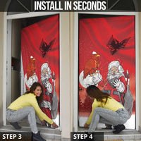 Albania Santa Christmas Door Cover Christmas Albanian Eagle Flag Style - Wonder Print Shop