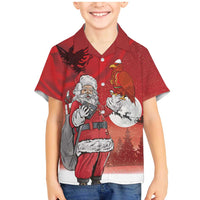 Albania Santa Christmas Family Matching Mermaid Dress and Hawaiian Shirt Christmas Albanian Eagle Flag Style - Wonder Print Shop