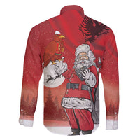 Albania Santa Christmas Family Matching Off Shoulder Maxi Dress and Hawaiian Shirt Christmas Albanian Eagle Flag Style - Wonder Print Shop