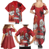 Albania Santa Christmas Family Matching Summer Maxi Dress and Hawaiian Shirt Christmas Albanian Eagle Flag Style - Wonder Print Shop