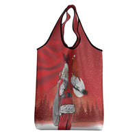 Albania Santa Christmas Grocery Bag Christmas Albanian Eagle Flag Style - Wonder Print Shop