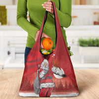 Albania Santa Christmas Grocery Bag Christmas Albanian Eagle Flag Style - Wonder Print Shop