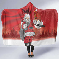 Albania Santa Christmas Hooded Blanket Christmas Albanian Eagle Flag Style - Wonder Print Shop