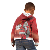 Albania Santa Christmas Kid Hoodie Christmas Albanian Eagle Flag Style - Wonder Print Shop