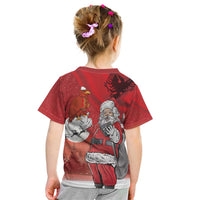 Albania Santa Christmas Kid T Shirt Christmas Albanian Eagle Flag Style - Wonder Print Shop