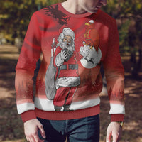 Albania Santa Christmas Ugly Christmas Sweater Christmas Albanian Eagle Flag Style - Wonder Print Shop