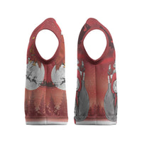 Albania Santa Christmas Knitted V-Neck Vest Christmas Albanian Eagle Flag Style - Wonder Print Shop