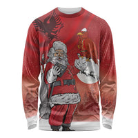 Albania Santa Christmas Long Sleeve Shirt Christmas Albanian Eagle Flag Style - Wonder Print Shop