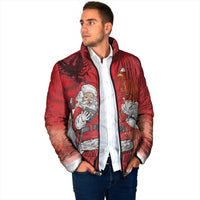 Albania Santa Christmas Padded Jacket Christmas Albanian Eagle Flag Style - Wonder Print Shop