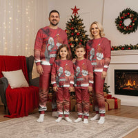 Albania Santa Christmas Pajama Set Christmas Albanian Eagle Flag Style - Wonder Print Shop