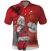 Albania Santa Christmas Polo Shirt Christmas Albanian Eagle Flag Style - Wonder Print Shop