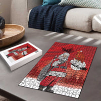 Albania Santa Christmas Puzzle Christmas Albanian Eagle Flag Style - Wonder Print Shop
