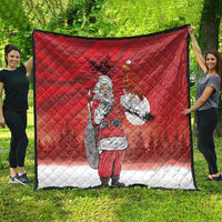Albania Santa Christmas Quilt Christmas Albanian Eagle Flag Style - Wonder Print Shop