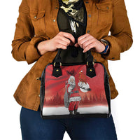 Albania Santa Christmas Shoulder Handbag Christmas Albanian Eagle Flag Style - Wonder Print Shop