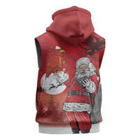 Albania Santa Christmas Sleeveless Zip Hoodie Christmas Albanian Eagle Flag Style - Wonder Print Shop