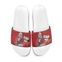 Albania Santa Christmas Slide Sandals Christmas Albanian Eagle Flag Style - Wonder Print Shop