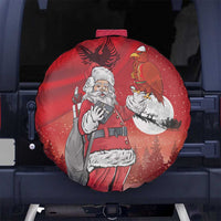 Albania Santa Christmas Spare Tire Cover Christmas Albanian Eagle Flag Style - Wonder Print Shop