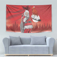 Albania Santa Christmas Tapestry Christmas Albanian Eagle Flag Style - Wonder Print Shop