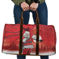 Albania Santa Christmas Travel Bag Christmas Albanian Eagle Flag Style - Wonder Print Shop