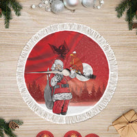Albania Santa Christmas Tree Skirt Christmas Albanian Eagle Flag Style - Wonder Print Shop