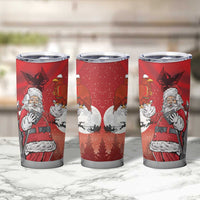 Albania Santa Christmas Tumbler Cup Christmas Albanian Eagle Flag Style - Wonder Print Shop