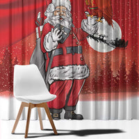 Albania Santa Christmas Window Curtain Christmas Albanian Eagle Flag Style - Wonder Print Shop
