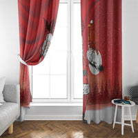 Albania Santa Christmas Window Curtain Christmas Albanian Eagle Flag Style - Wonder Print Shop
