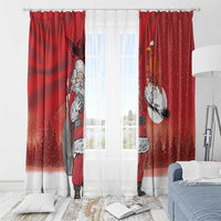 Albania Santa Christmas Window Curtain Christmas Albanian Eagle Flag Style - Wonder Print Shop