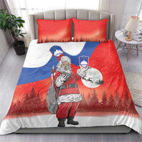 Slovenia Santa Christmas Bedding Set Slovenija Vesel Bozic Flag Style - Wonder Print Shop